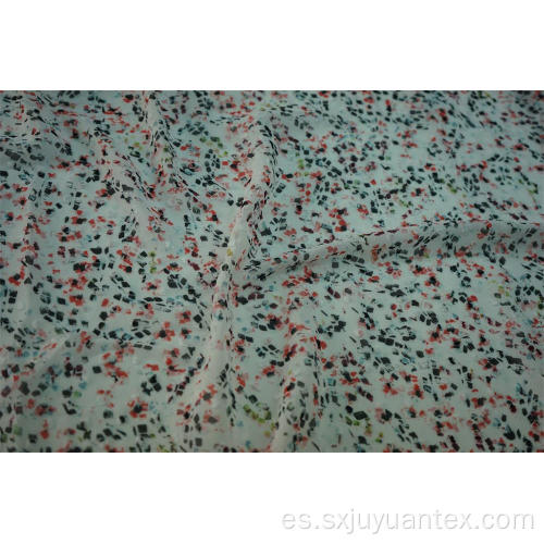 100% poliéster tejido de gasa jacquard con clip de punto suizo